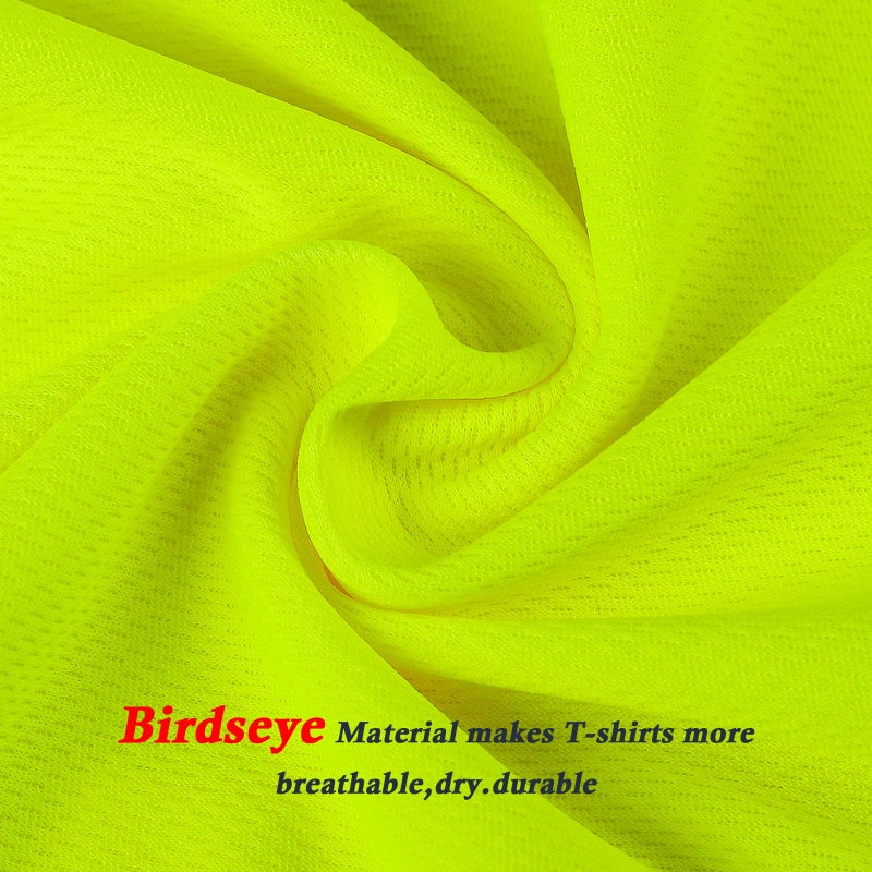 DPSAFETY High Visibility Class 3 T Shits, Hi vis Safety Shirts with Reflective Strips and Pocket, Long Sleeve Quick Dry Mesh Construction Work Shirt for Men/Women Lime.Small - Image 4